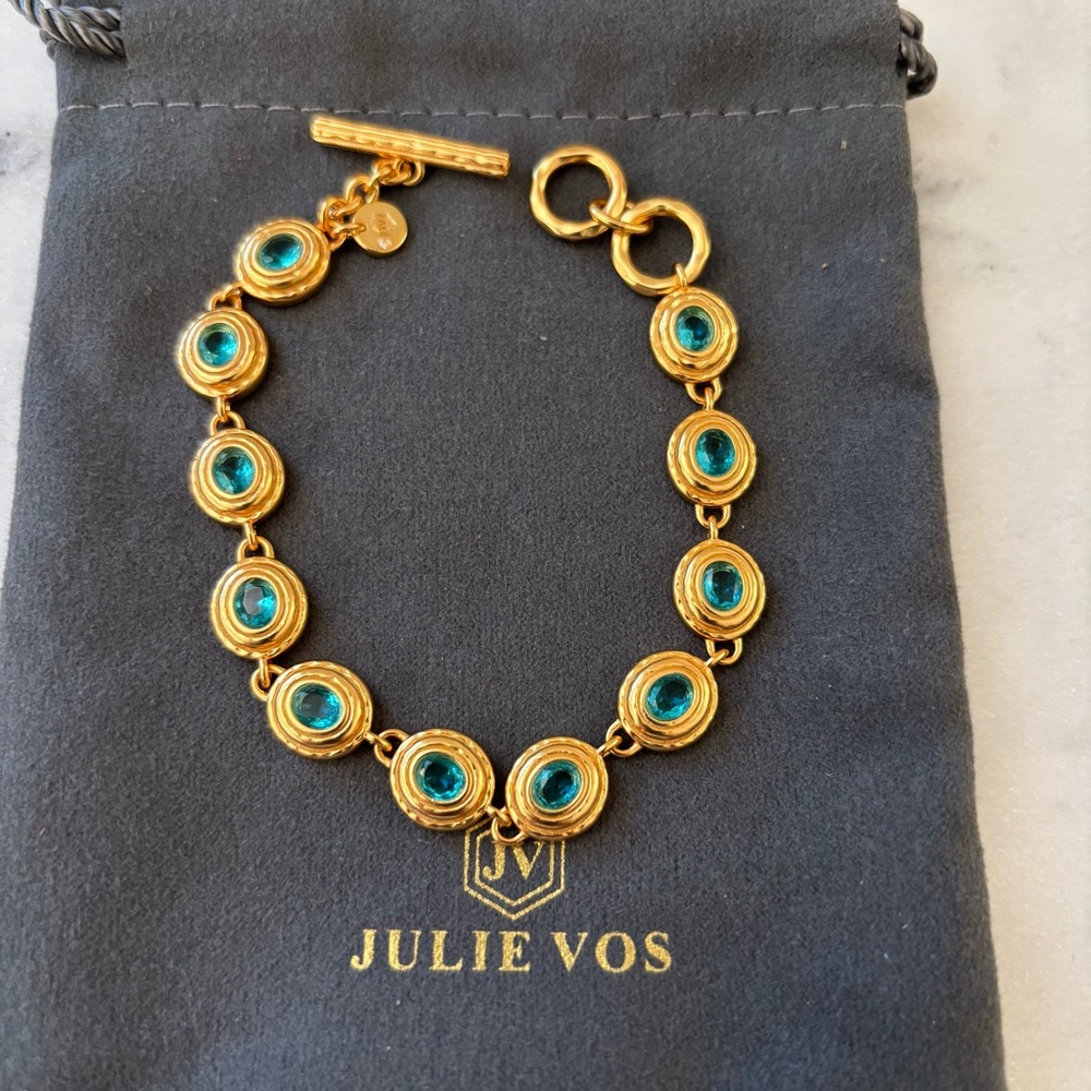 NWOT Julie Vos Gold Bracelet with Turquoise Accents